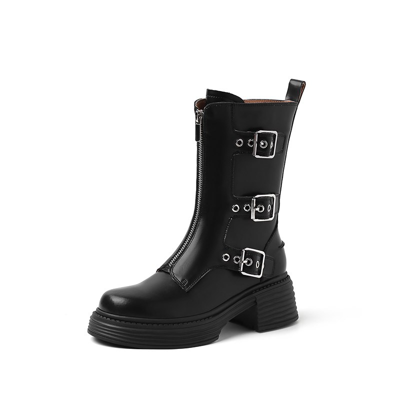 Brown Thick-Soled Mid-Calf Martin Boots with Belt Buckle - Trendy Knight Style Short Boots for Women, Perfect for Spicy Girl Outfits Brown Thick-Soled Mid-Calf Martin Boots with Belt Buckle - Trendy Knight Style Short Boots for Women, Perfect for Spicy Girl Outfits