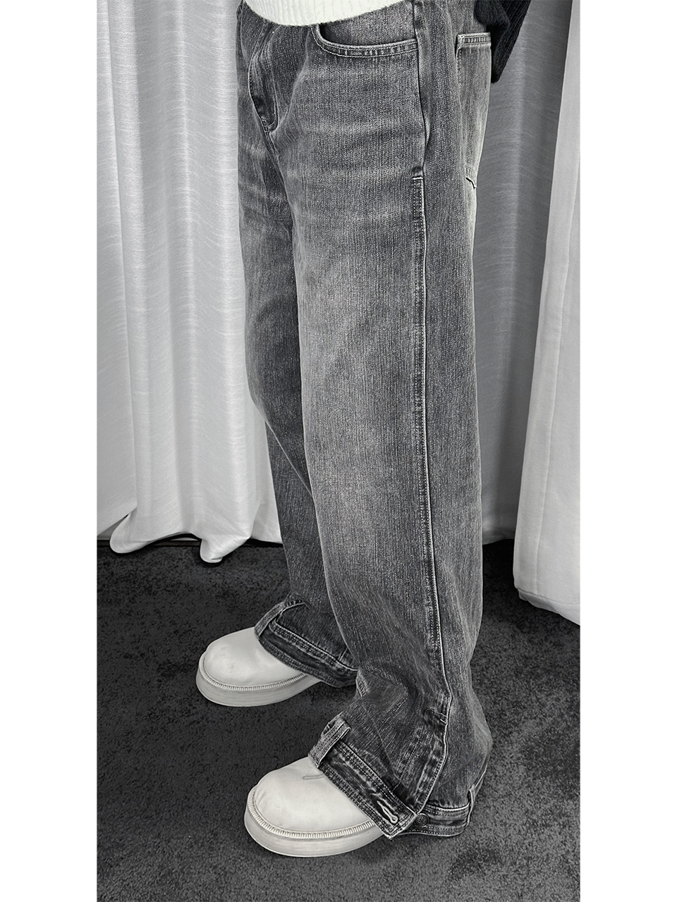 Casual Floor-Length Straight-Leg Jeans in Retro American Style with Dragon Dadao Design - Trendy Autumn Fashion