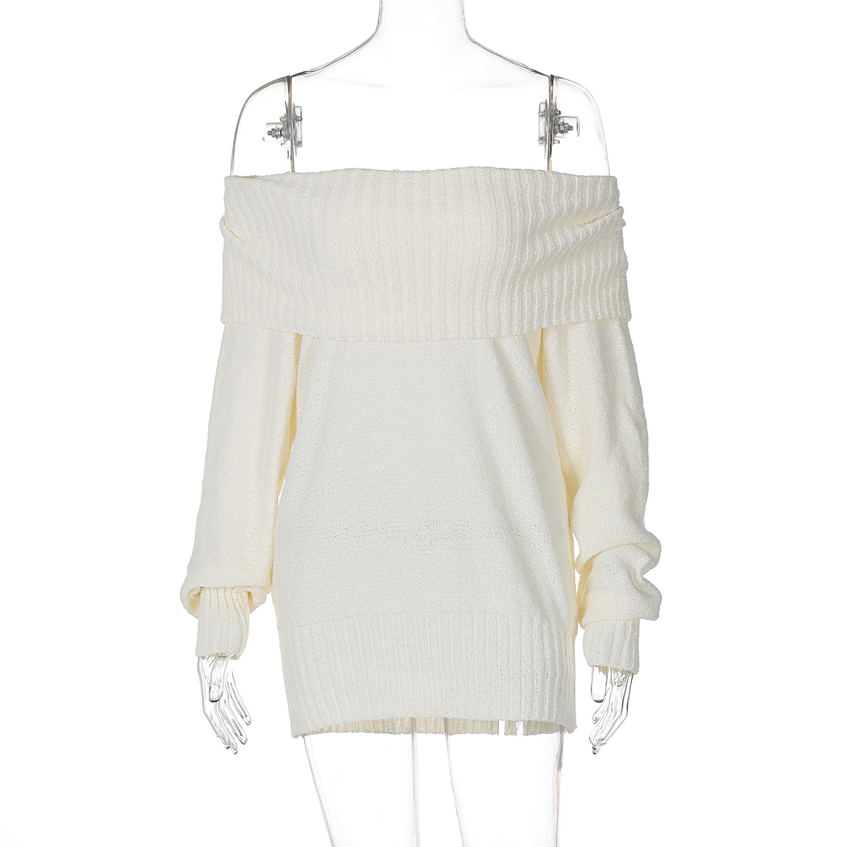 Casual Long Sleeve Knitted Top for Women - Loose Fit, Flip Collar, Hip-Covering, Autumn Style, Mid-Length Knitwear