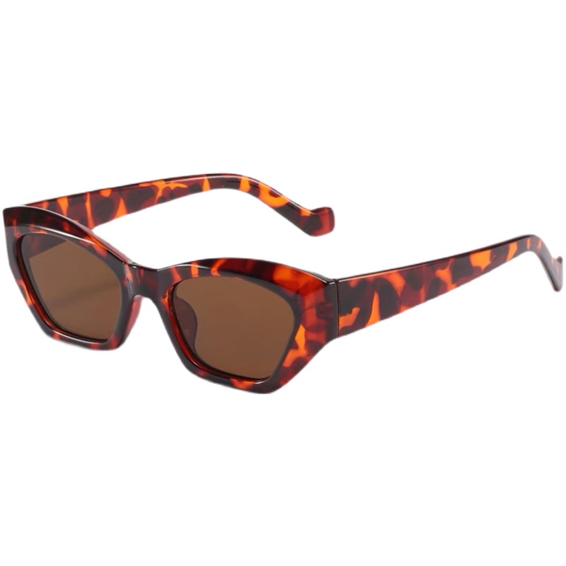 Cat-Eye Leopard Print Sunglasses for Women, Tortoiseshell Retro Glasses for Round Faces, Trendy European American Style Cat-Eye Leopard Print Sunglasses for Women, Tortoiseshell Retro Glasses for Round Faces, Trendy European American Style