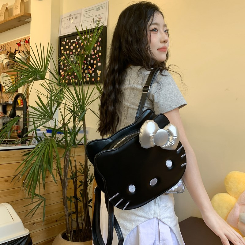 Charming Hello Kitty Cartoon Backpack for Women, Cute Crossbody Shoulder Bag, 2025 Trendy Cat Design, Perfect for Y2K Style. Charming Hello Kitty Cartoon Backpack for Women, Cute Crossbody Shoulder Bag, 2025 Trendy Cat Design, Perfect for Y2K Style.