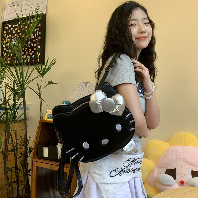 Charming Hello Kitty Cartoon Backpack for Women, Cute Crossbody Shoulder Bag, 2025 Trendy Cat Design, Perfect for Y2K Style. Charming Hello Kitty Cartoon Backpack for Women, Cute Crossbody Shoulder Bag, 2025 Trendy Cat Design, Perfect for Y2K Style.