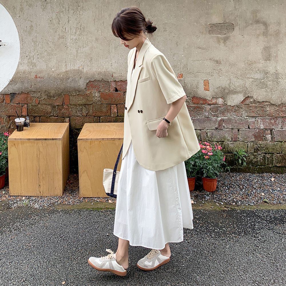 Chic Casual Short-Sleeve Blazer for Women - Summer Thin Style, Unique Design, 2025 Professional Look, Trendy Fashion Outerwear