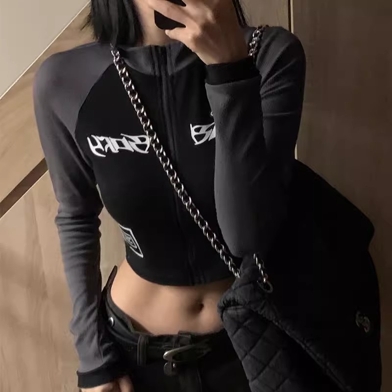 Chic K-Pop Music Festival Short Top - Sweet Spicy Design, Cool European & American Style, Perfect for Hot Girls and 90s Fashion Lovers