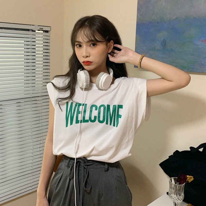 Chic Korean Style Sleeveless Hip Hop Loose T-Shirt for Women - Summer Sweet and Spicy Jazz Top Chic Korean Style Sleeveless Hip Hop Loose T-Shirt for Women - Summer Sweet and Spicy Jazz Top