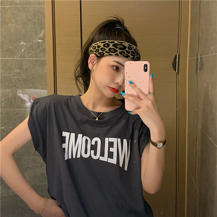 Chic Korean Style Sleeveless Hip Hop Loose T-Shirt for Women - Summer Sweet and Spicy Jazz Top Chic Korean Style Sleeveless Hip Hop Loose T-Shirt for Women - Summer Sweet and Spicy Jazz Top