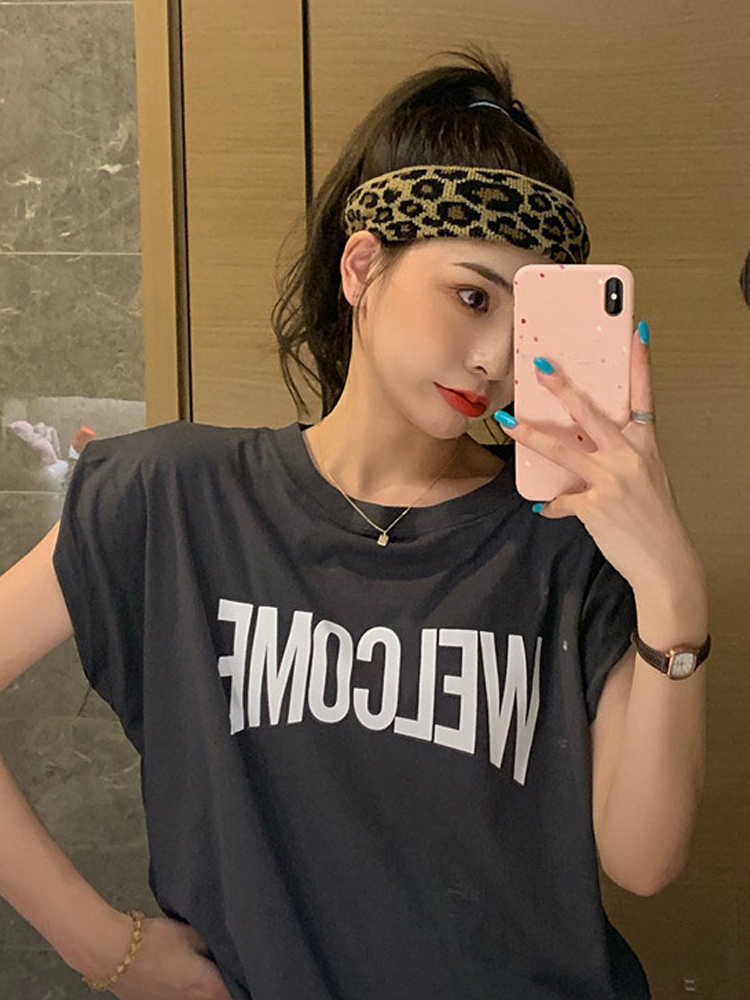 Chic Korean Style Sleeveless Hip Hop Loose T-Shirt for Women - Summer Sweet and Spicy Jazz Top Chic Korean Style Sleeveless Hip Hop Loose T-Shirt for Women - Summer Sweet and Spicy Jazz Top