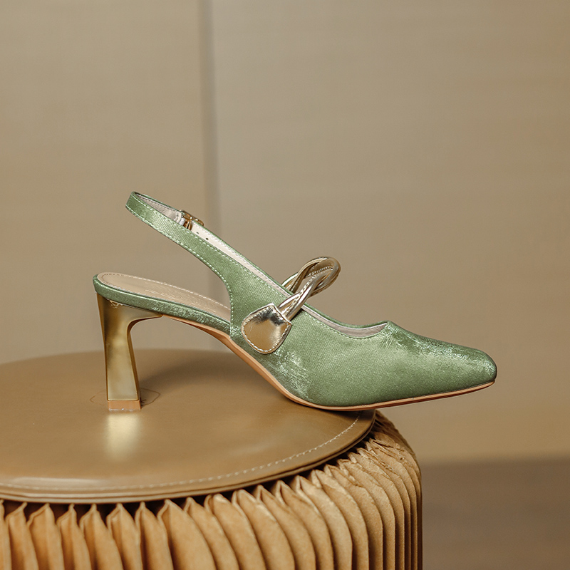 Chinese Retro Qipao Mary Jane Sandals for Women, Chunky Heel Closed Toe Shoes, Summer 2025 National Style Chinese Retro Qipao Mary Jane Sandals for Women, Chunky Heel Closed Toe Shoes, Summer 2025 National Style