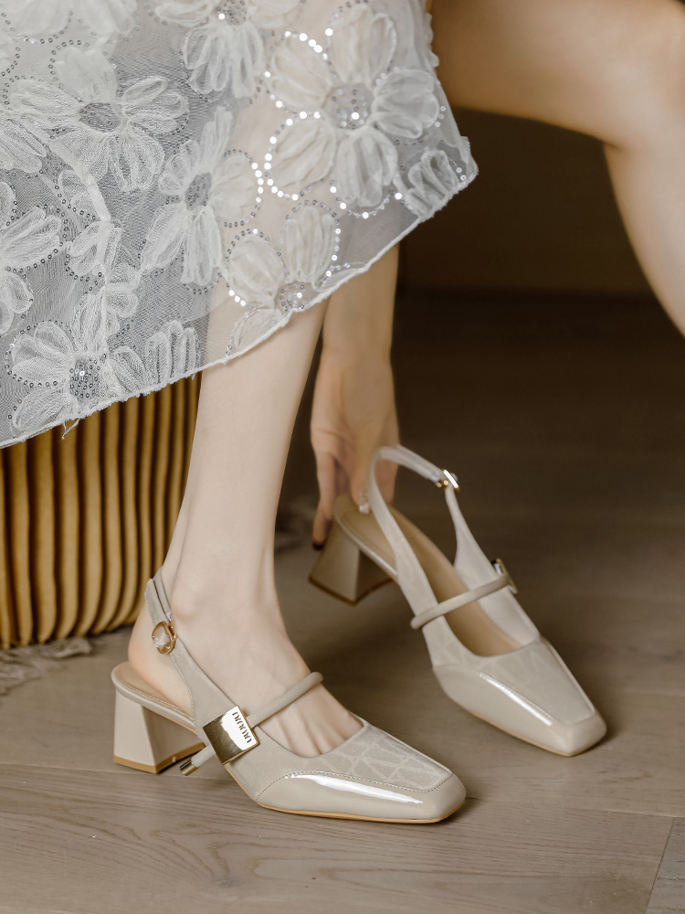 Chinese-Style Chunky-Heeled Sandals for Women - Retro Qipao Mary Jane Flats with National Style - 2025 Fashion Trend