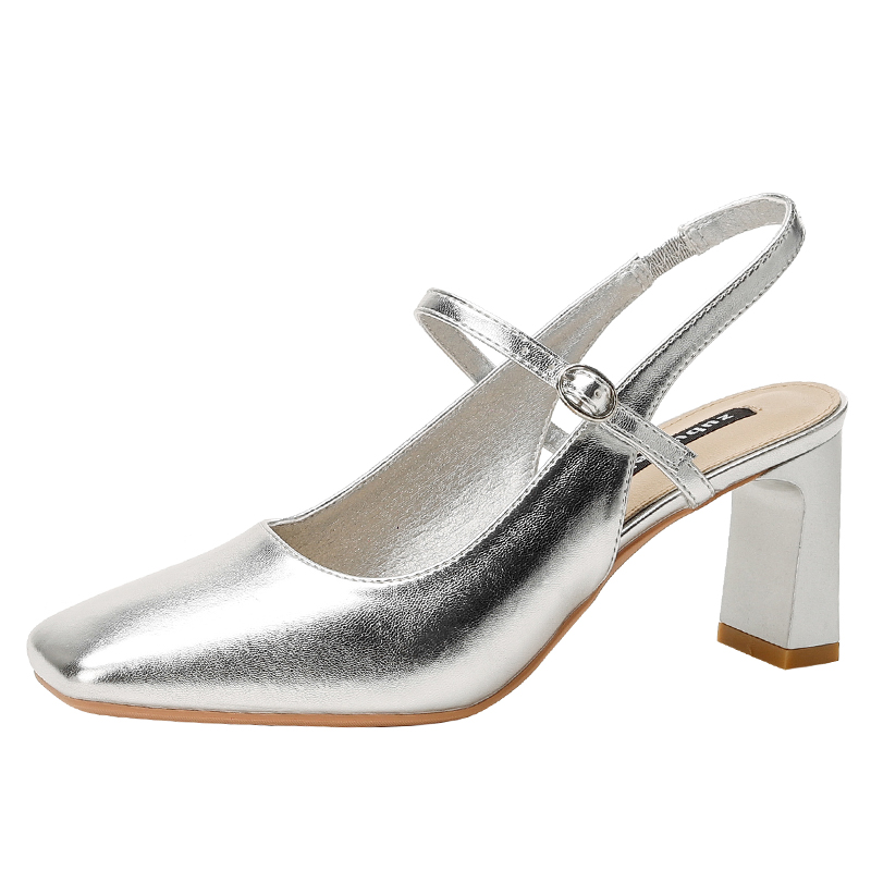 Chunky Heel Mary Jane Sandals for Women, Open-Back Square Toe, Nude Pink, Minimalist Summer Style, 2025 Trendy Fashion Footwear Chunky Heel Mary Jane Sandals for Women, Open-Back Square Toe, Nude Pink, Minimalist Summer Style, 2025 Trendy Fashion Footwear