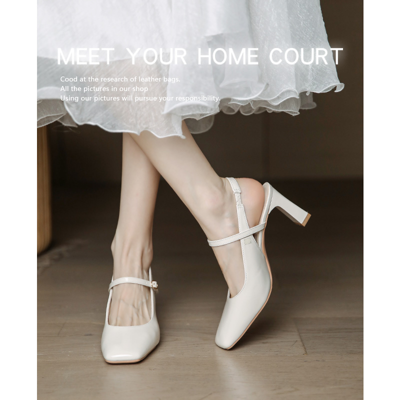 Chunky Heel Mary Jane Sandals for Women, Open-Back Square Toe, Nude Pink, Minimalist Summer Style, 2025 Trendy Fashion Footwear Chunky Heel Mary Jane Sandals for Women, Open-Back Square Toe, Nude Pink, Minimalist Summer Style, 2025 Trendy Fashion Footwear