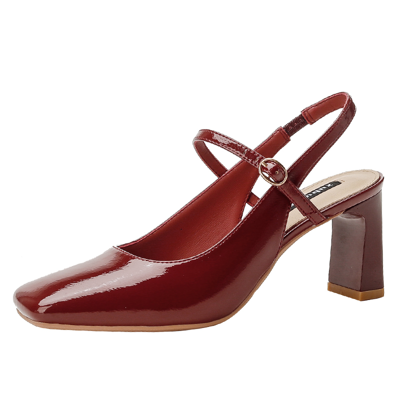 Chunky Heel Mary Jane Sandals for Women, Open-Back Square Toe, Nude Pink, Minimalist Summer Style, 2025 Trendy Fashion Footwear Chunky Heel Mary Jane Sandals for Women, Open-Back Square Toe, Nude Pink, Minimalist Summer Style, 2025 Trendy Fashion Footwear