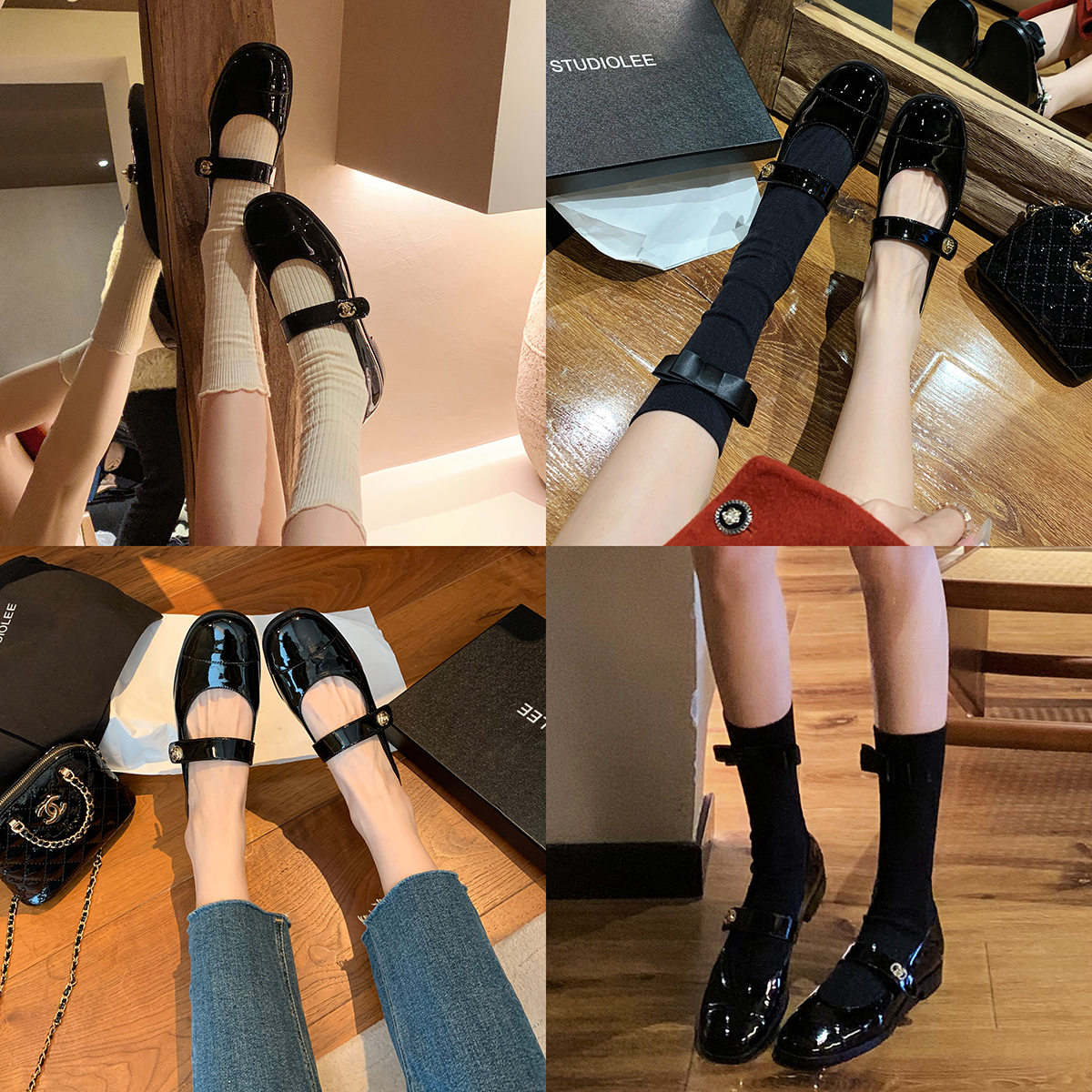 Chunky Heel Mary Jane Shoes for Women - Genuine Leather, French Retro Style, Spring Summer Collection, Low-Heeled Fashion Flats Chunky Heel Mary Jane Shoes for Women - Genuine Leather, French Retro Style, Spring Summer Collection, Low-Heeled Fashion Flats