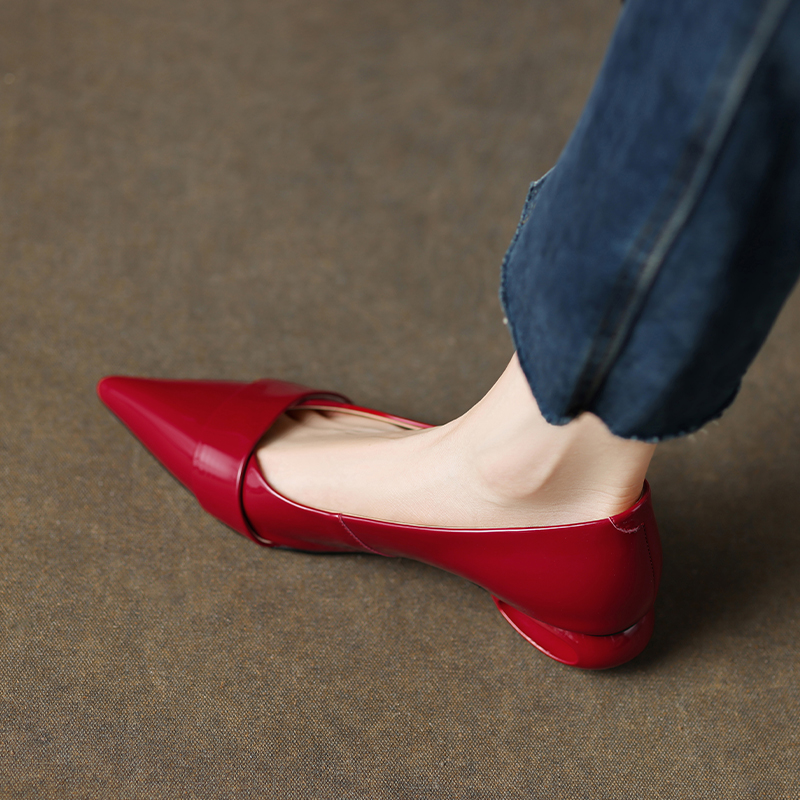 Chunky Heel Pointed Toe Hollow Design Genuine Leather Women's Shoes - French Grandma Style, Vintage Inspired, Niche Fashion Chunky Heel Pointed Toe Hollow Design Genuine Leather Women's Shoes - French Grandma Style, Vintage Inspired, Niche Fashion