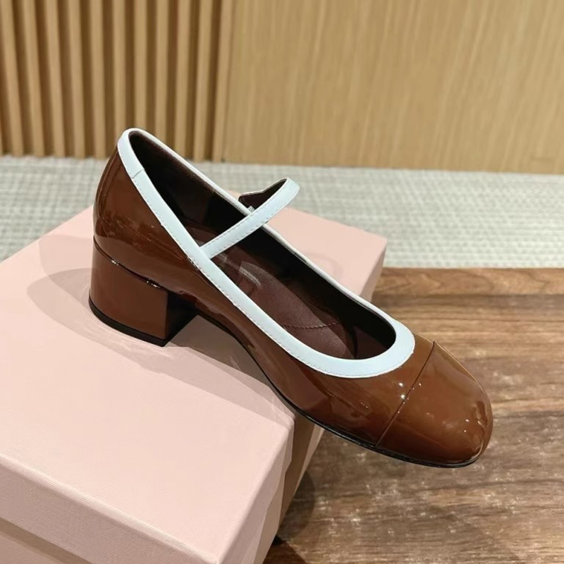 Chunky-Heeled Genuine Leather Mary Jane Shoes for Women - French Style, Shallow Mouth, One-Strap Design, Mid-Heel Flats for Autumn & Winter Chunky-Heeled Genuine Leather Mary Jane Shoes for Women - French Style, Shallow Mouth, One-Strap Design, Mid-Heel Flats for Autumn & Winter