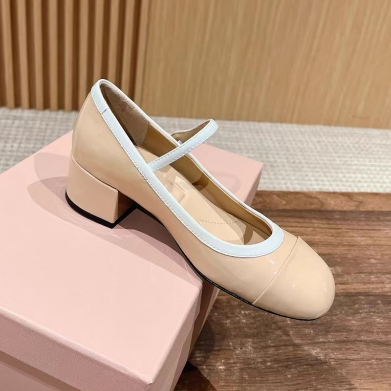 Chunky-Heeled Genuine Leather Mary Jane Shoes for Women - French Style, Shallow Mouth, One-Strap Design, Mid-Heel Flats for Autumn & Winter Chunky-Heeled Genuine Leather Mary Jane Shoes for Women - French Style, Shallow Mouth, One-Strap Design, Mid-Heel Flats for Autumn & Winter