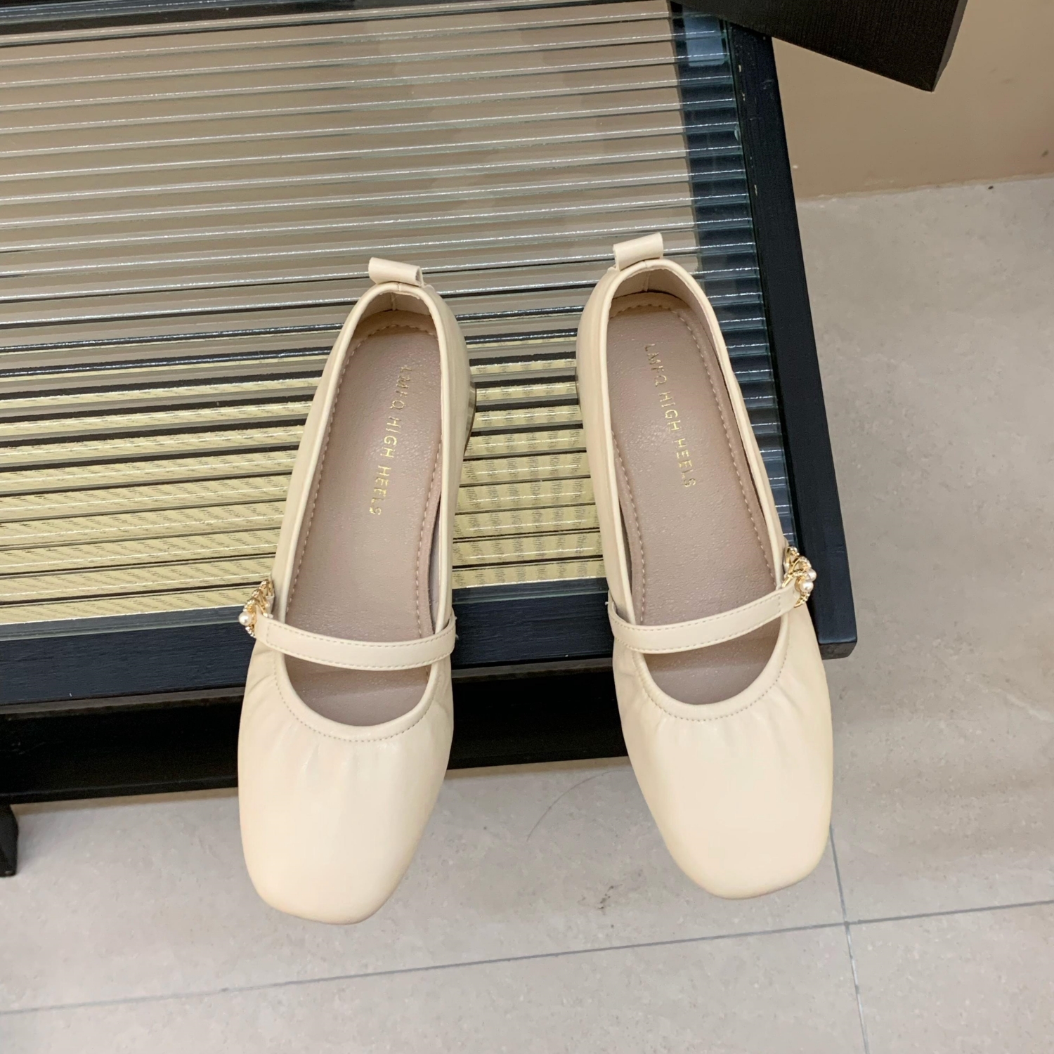 Chunky-Heeled Square-Toe Mary Jane Shoes for Women - Elegant Flats for Spring & Autumn 2025, Perfect for Skirts and Evening Wear