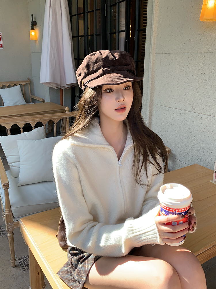 Classic Double-Head Zipper High Neck Sweater Coat in Two Colors - Comfortable Layering Piece for Fall and Winter Fashion