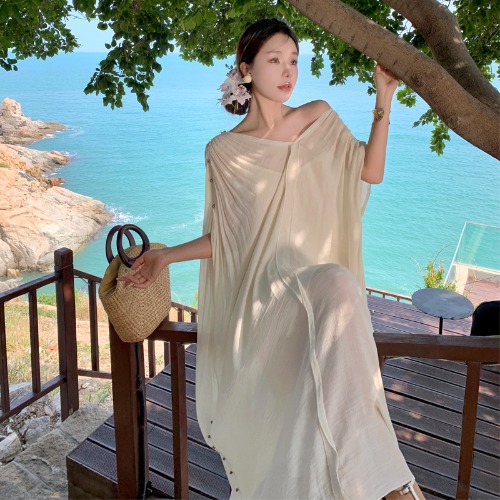 Classical Greek Beach Dress Set - Seaside Vacation Skirt for Fairy Style in Beautiful Sanya, Perfect for Summer 2023
