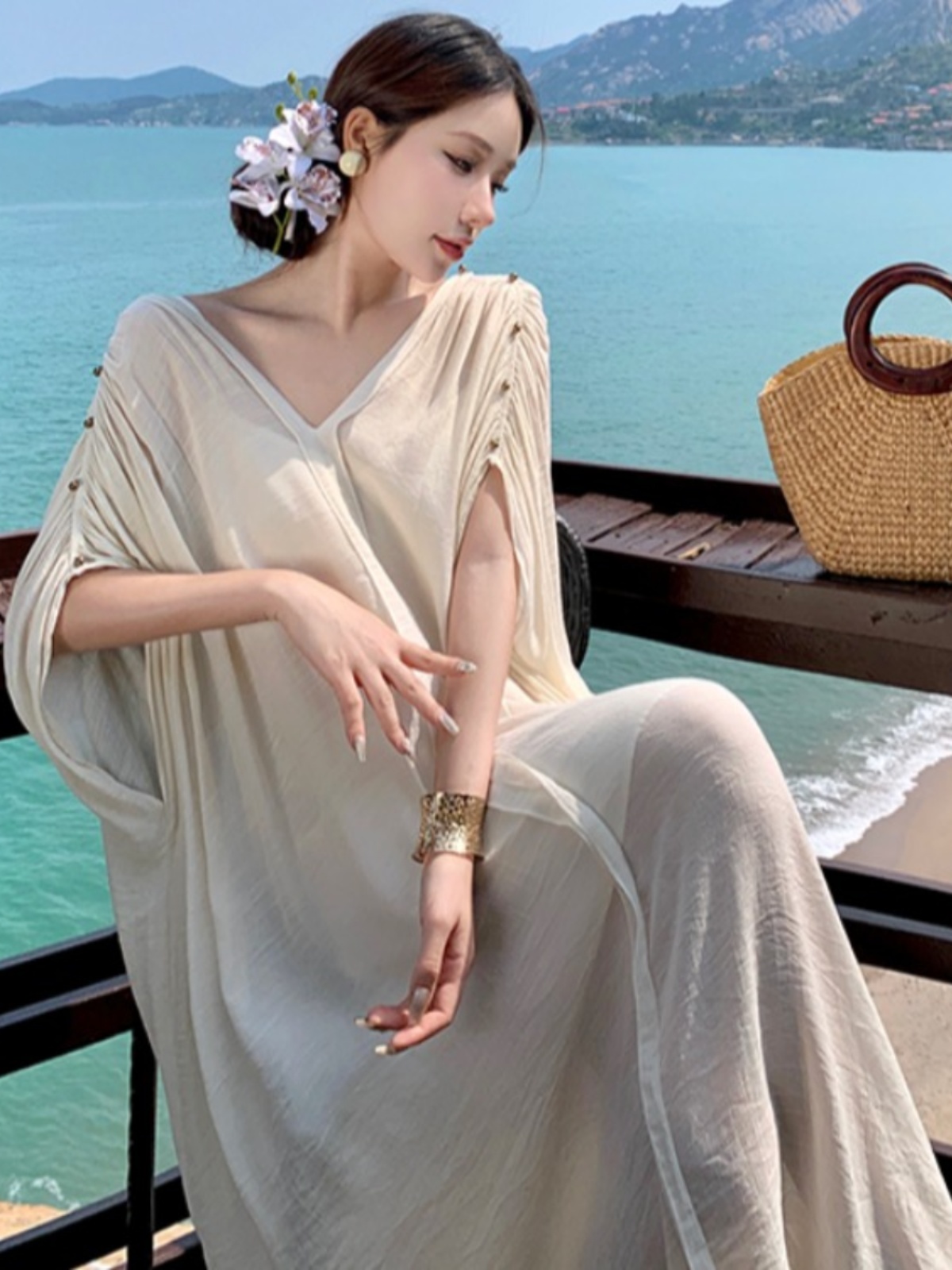 Classical Greek Beach Dress Set - Seaside Vacation Skirt for Fairy Style in Beautiful Sanya, Perfect for Summer 2023 Classical Greek Beach Dress Set - Seaside Vacation Skirt for Fairy Style in Beautiful Sanya, Perfect for Summer 2023