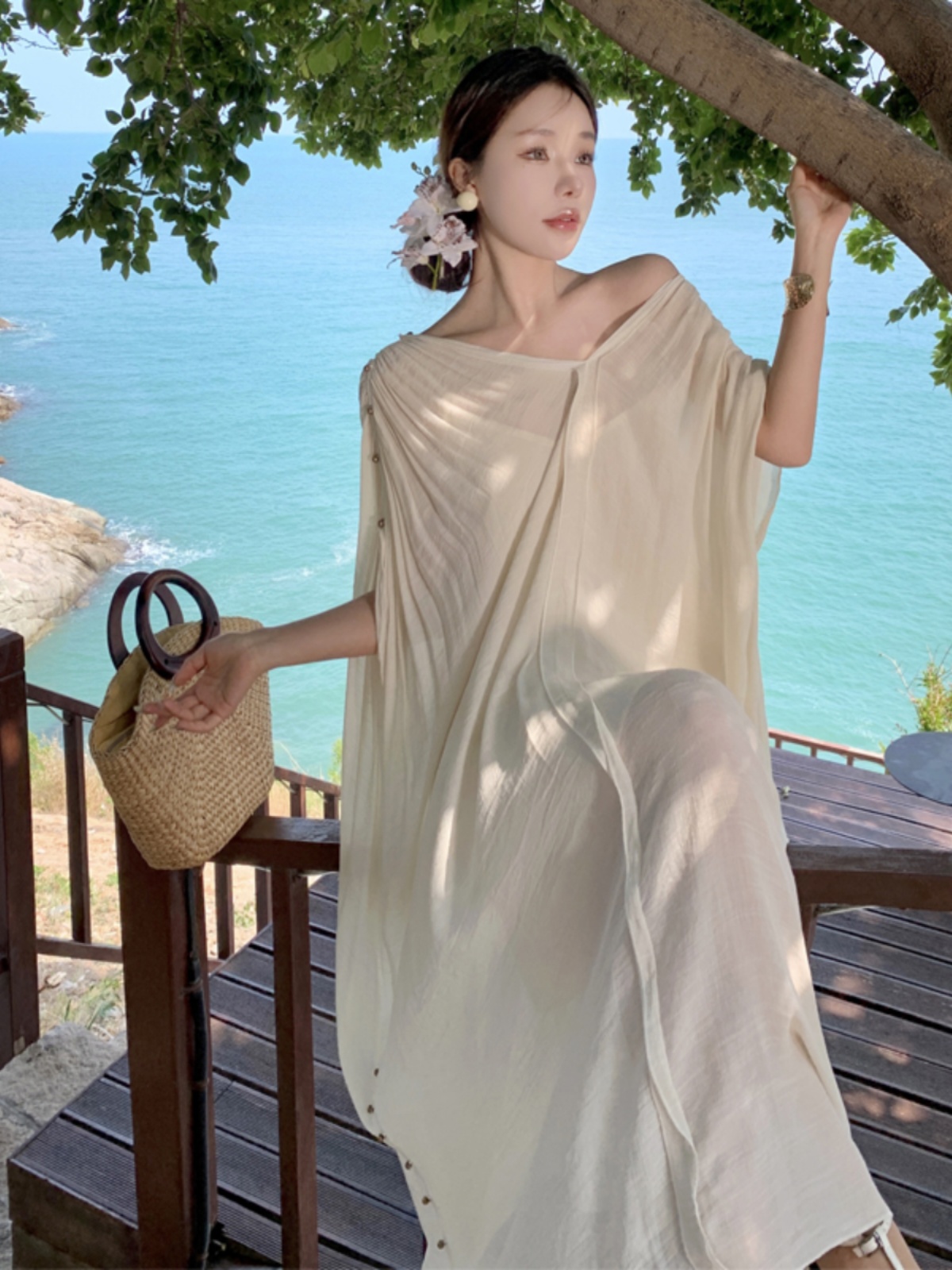 Classical Greek Beach Dress Set - Seaside Vacation Skirt for Fairy Style in Beautiful Sanya, Perfect for Summer 2023