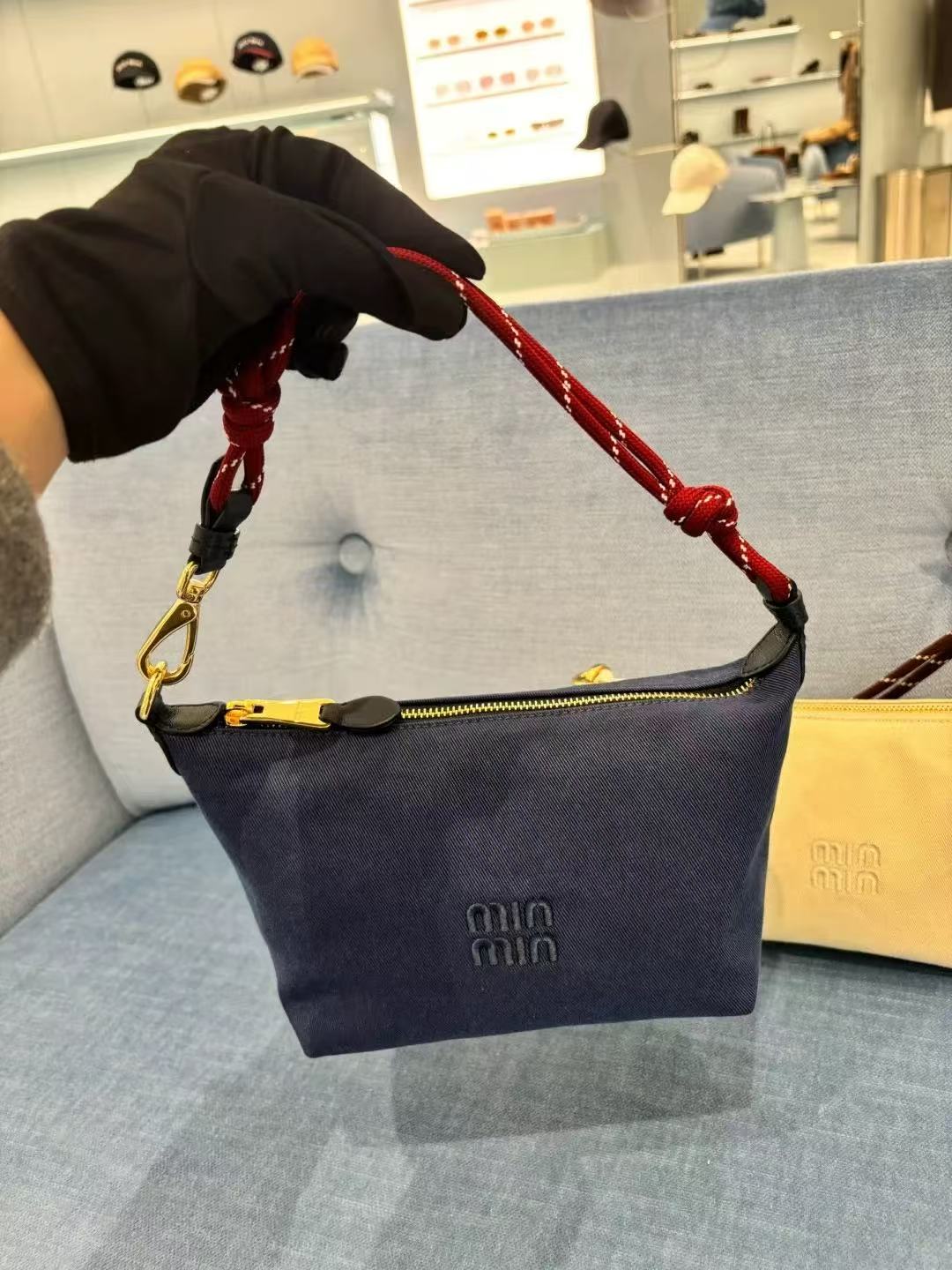 Color Block Canvas Lunch Box Bag - 2025 Internet Celebrity Fashion Commuter Shoulder Crossbody Bag for Surfing and Daily Use