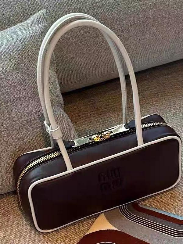 Color Block Handheld Shoulder Bag for Women - 2025 Internet Celebrity Fashion, Square Design, Dark Style