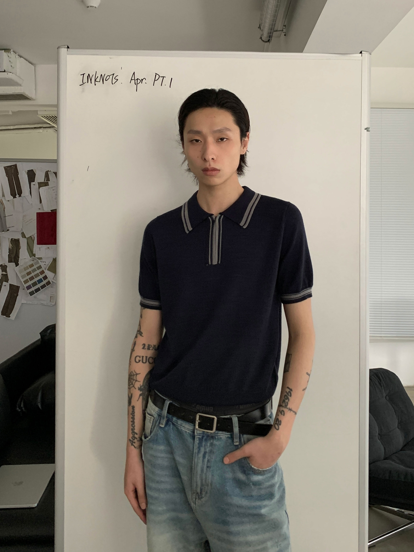 Color-Block Knitted T-Shirt for Men and Women - Retro American Polo Style, Short Sleeve Summer Casual Top, Trendy 90s Vibe