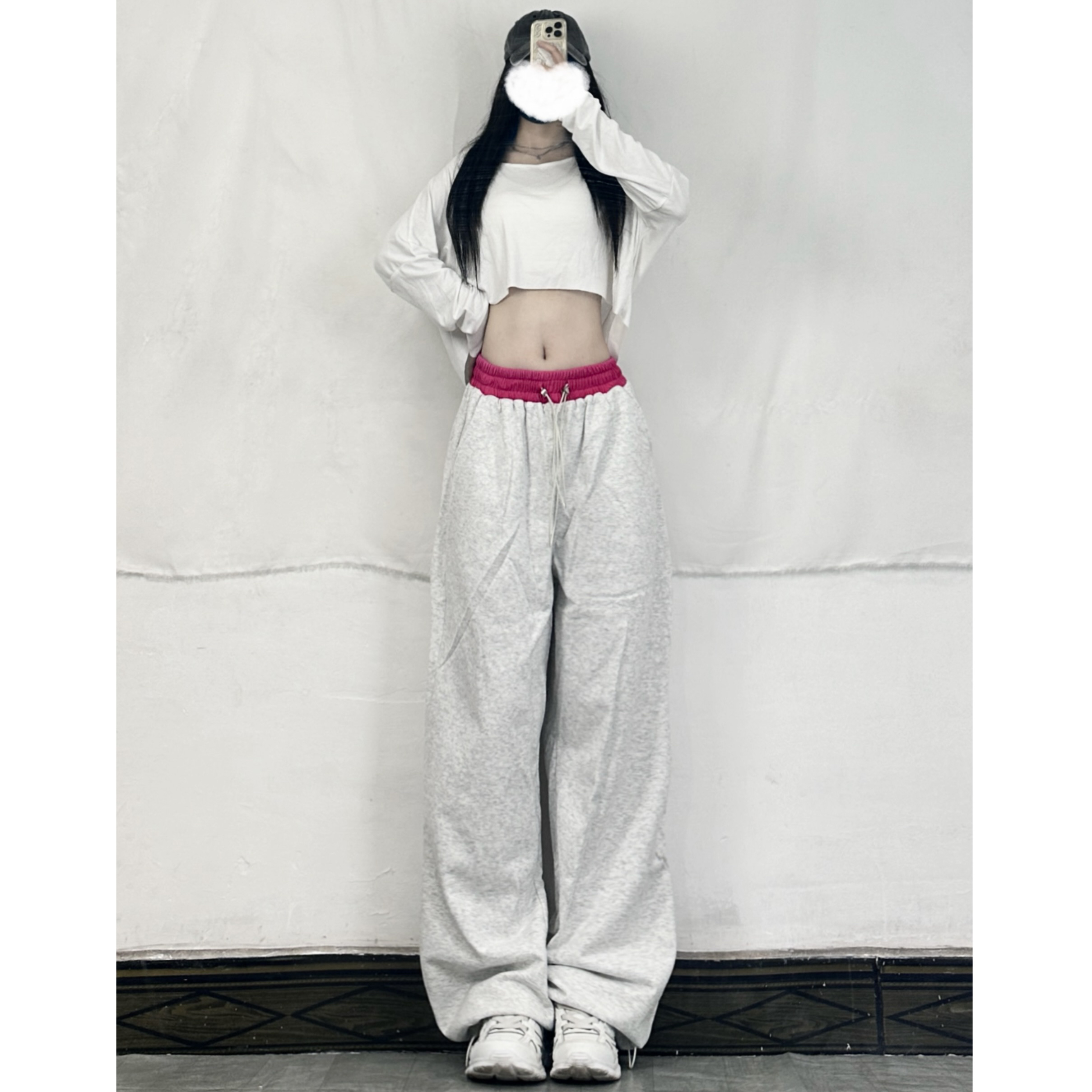 Color Block Loose Straight Leg Sweatpants for Women - Hip Hop Street Dance Casual Pants, Y2K Style, Spliced Design