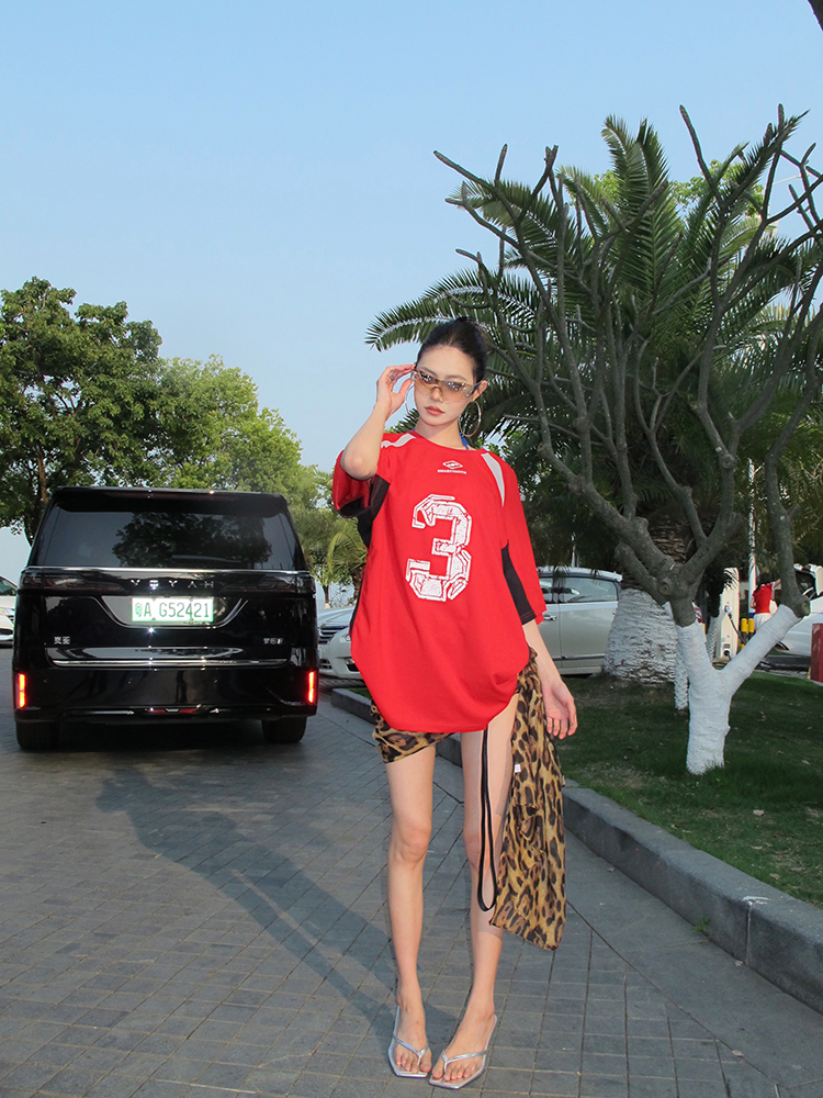 Color Block Sports T-Shirt for Couples - Loose Fit Short Sleeve Top - American Retro Style - Summer Essential for Men & Women