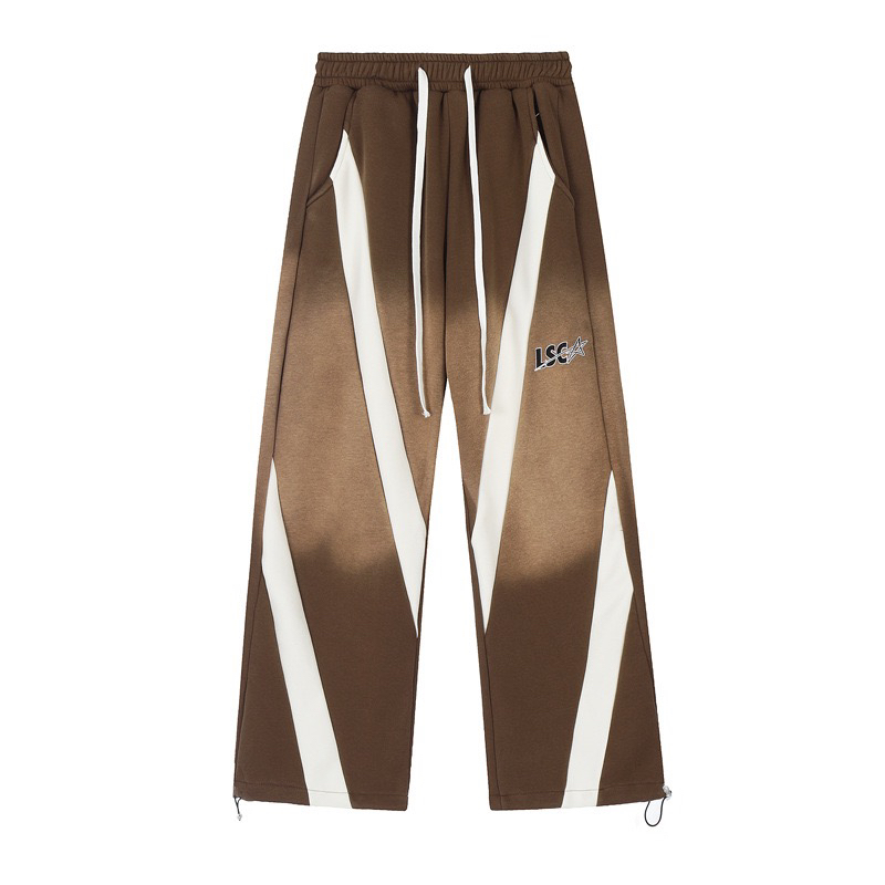 Color-Blocked Fleece Jazz Tapered Sweatpants with Faux Two-Piece Short Top for Autumn Winter Dance Style Color-Blocked Fleece Jazz Tapered Sweatpants with Faux Two-Piece Short Top for Autumn Winter Dance Style