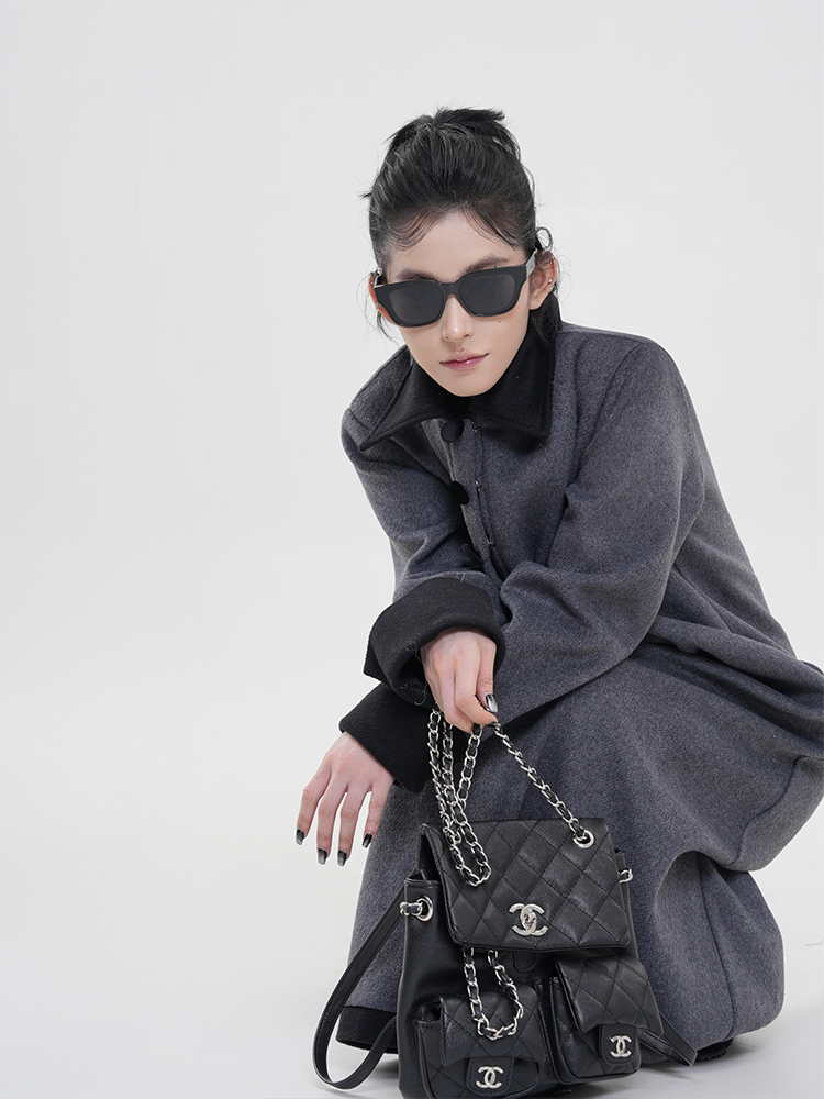 Color-Blocked Polo Collar Long Sleeve Dress for Women - Thickened Winter Korean Style Loose Warm Dress Color-Blocked Polo Collar Long Sleeve Dress for Women - Thickened Winter Korean Style Loose Warm Dress