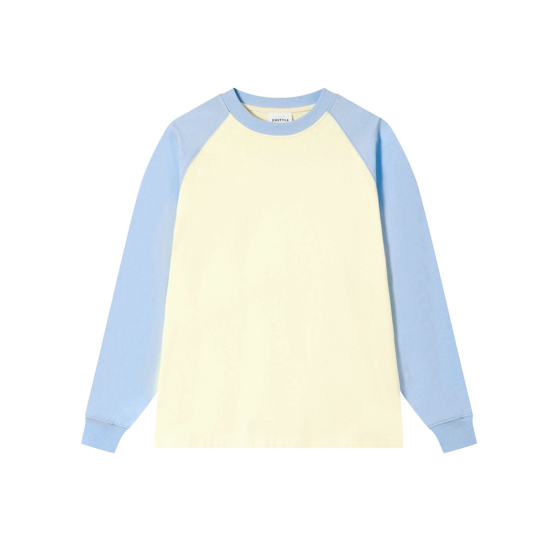 Color-Blocked Shoulder Long Sleeve Sweatshirt for Women - Oversized Round Neck Vintage Style Top for Spring and Autumn Fashion