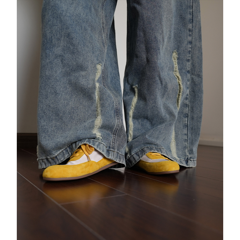 Color-Blocking Lace-Up Training Shoes for Women - Comfortable Soft Leather Sports Sneakers, New Spring Model for All Seasons