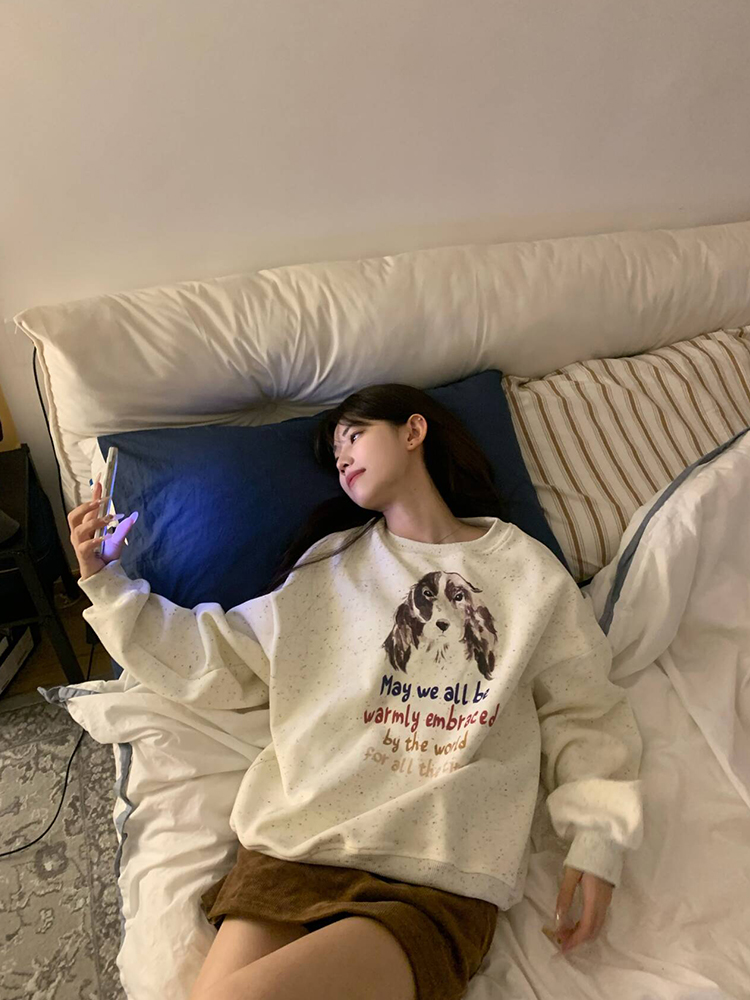 Colorful Print Round Neck Long Sleeve Sweatshirt for Men and Women - American Vintage Casual Top for Autumn, Loose Fit Style