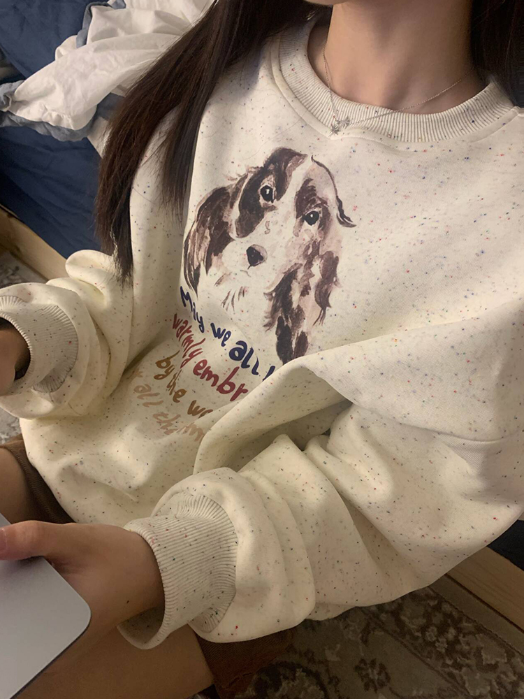 Colorful Print Round Neck Long Sleeve Sweatshirt for Men and Women - American Vintage Casual Top for Autumn, Loose Fit Style