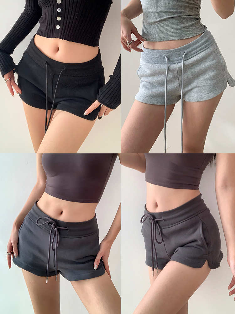 Comfortable Minimalist Solid Color Wide-Leg Sports Shorts for Women - Versatile American Style Activewear for Everyday Wear