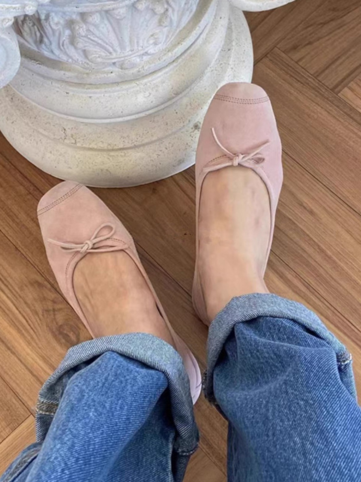 Cowhide French Round-Toe Ballet Flats for Women, Slip-On Casual Loafers, Soft-Soled Grandma Shoes, Comfortable Everyday Footwear Cowhide French Round-Toe Ballet Flats for Women, Slip-On Casual Loafers, Soft-Soled Grandma Shoes, Comfortable Everyday Footwear