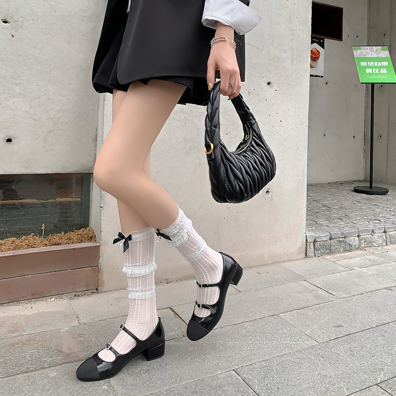 Crimson Red Vintage Chunky Heel Mary Jane Shoes with Water Diamonds, Round Toe, Shallow Mouth, and Small Chanel Style for Women Crimson Red Vintage Chunky Heel Mary Jane Shoes with Water Diamonds, Round Toe, Shallow Mouth, and Small Chanel Style for Women