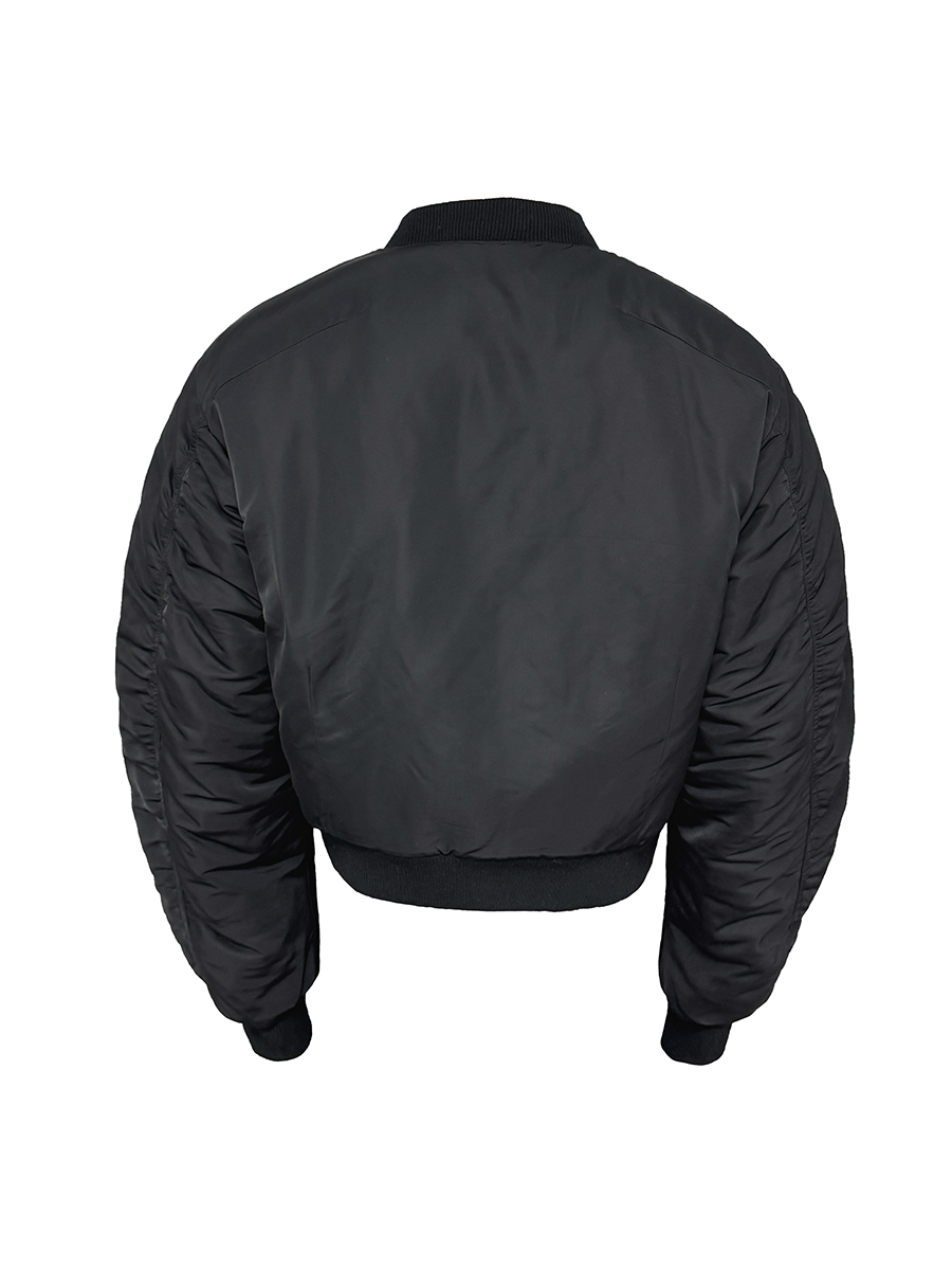 Curved Blade Profile Cotton Bomber Jacket - 3M Snow Velvet, 400g Armor Structure, Short Wide Fit, Trendy Winter Outerwear Curved Blade Profile Cotton Bomber Jacket - 3M Snow Velvet, 400g Armor Structure, Short Wide Fit, Trendy Winter Outerwear