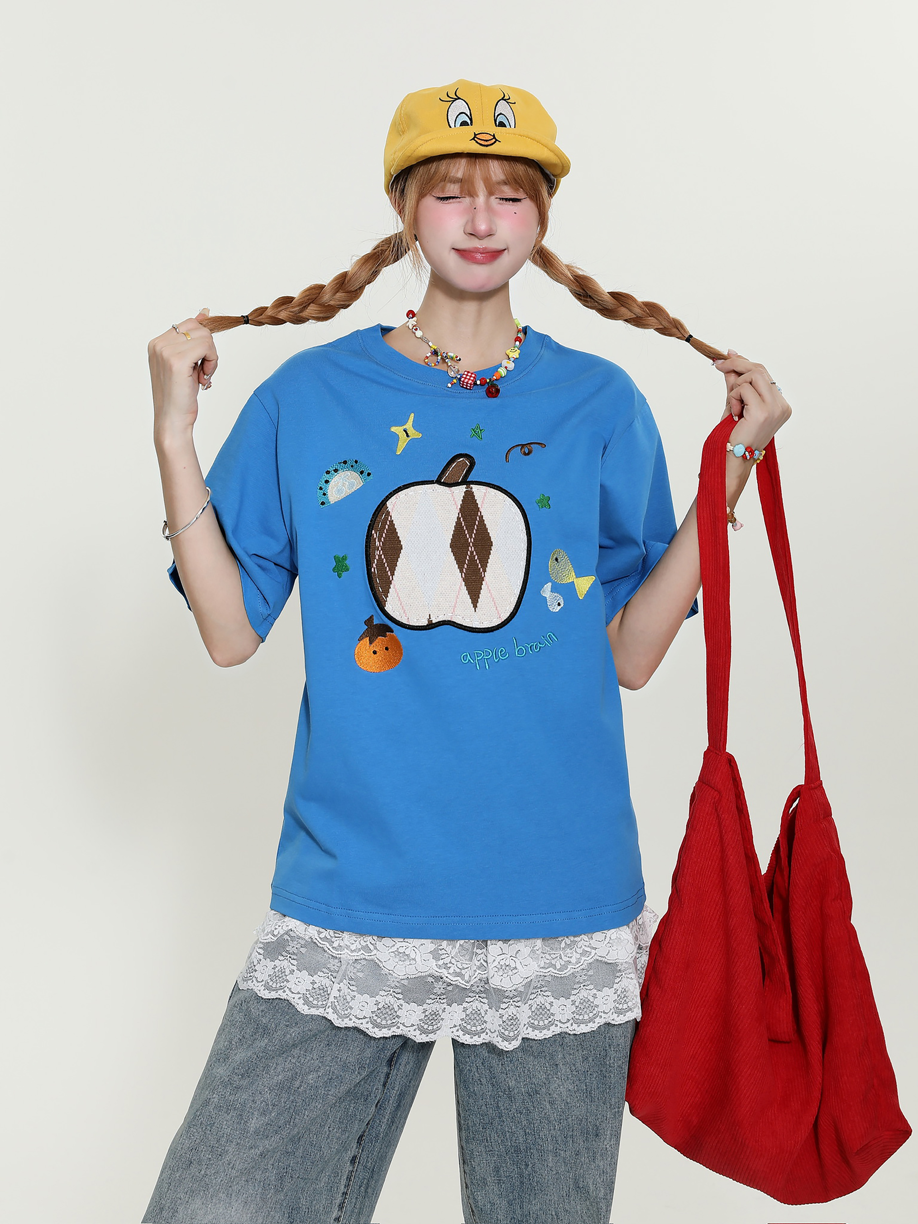 Cute Cartoon Bear Printed Short Sleeve T-Shirt for Women - Summer Loose Slim Fit Versatile Top, Y2K Style, Casual Fashion Cute Cartoon Bear Printed Short Sleeve T-Shirt for Women - Summer Loose Slim Fit Versatile Top, Y2K Style, Casual Fashion