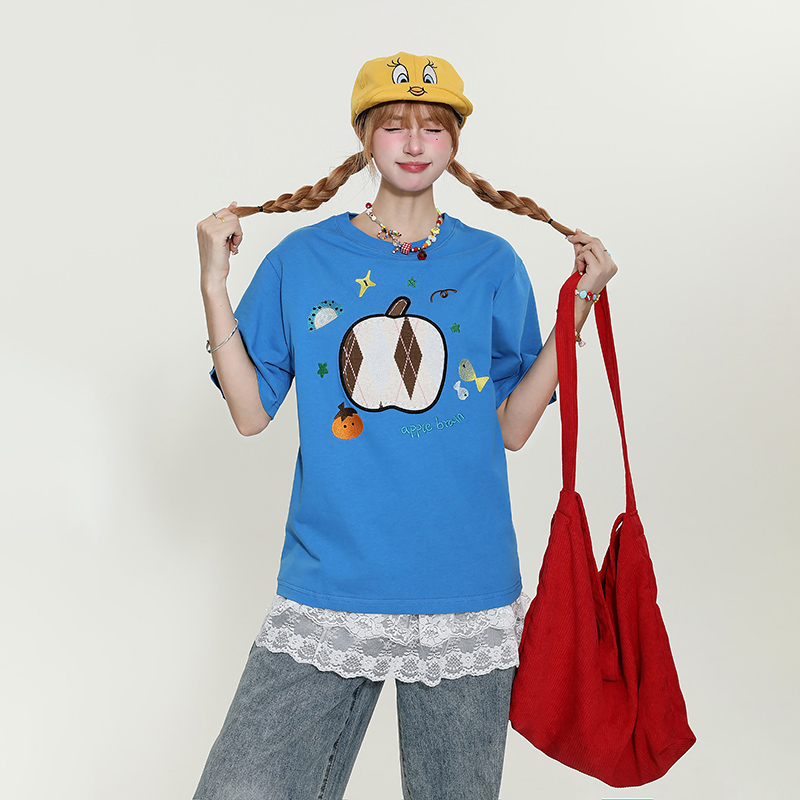 Cute Cartoon Bear Printed Short Sleeve T-Shirt for Women - Summer Loose Slim Fit Versatile Top, Y2K Style, Casual Fashion Cute Cartoon Bear Printed Short Sleeve T-Shirt for Women - Summer Loose Slim Fit Versatile Top, Y2K Style, Casual Fashion