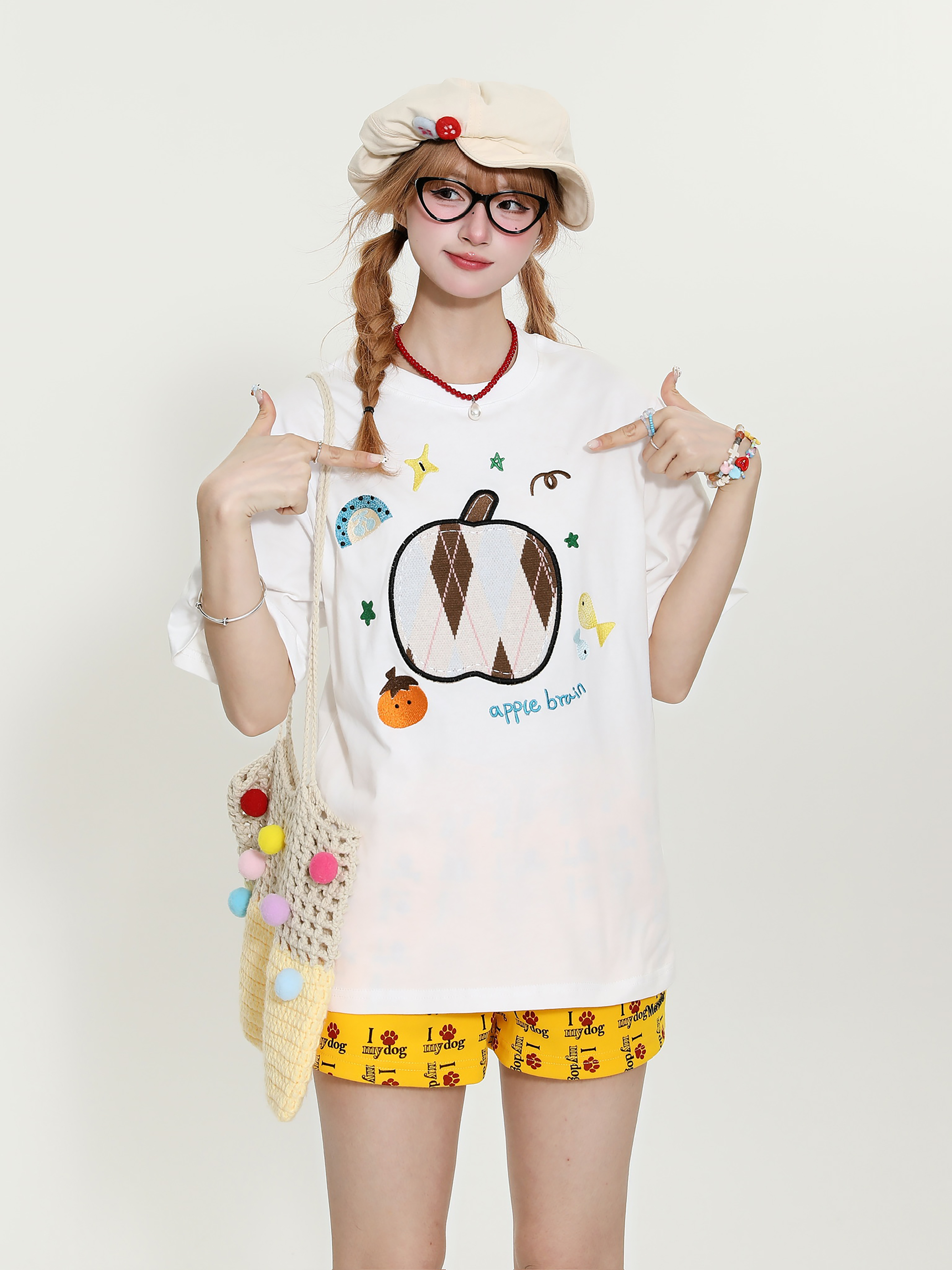 Cute Cartoon Bear Printed Short Sleeve T-Shirt for Women - Summer Loose Slim Fit Versatile Top, Y2K Style, Casual Fashion Cute Cartoon Bear Printed Short Sleeve T-Shirt for Women - Summer Loose Slim Fit Versatile Top, Y2K Style, Casual Fashion