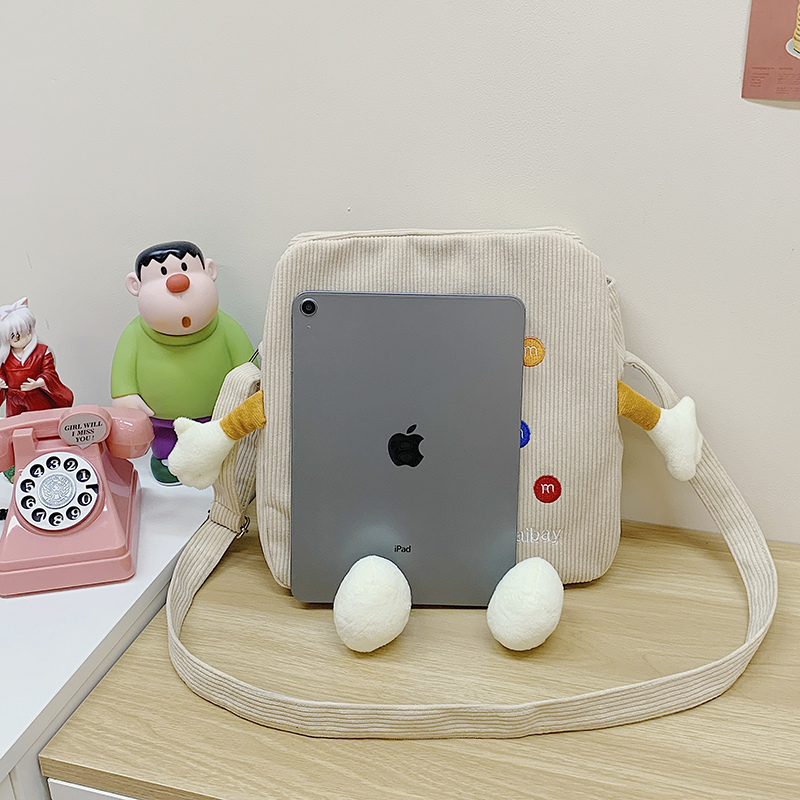 Cute Cookie-Shaped Crossbody Bag, Japanese Style Ins Ugly-Cute Corduroy Cartoon Shoulder Bag for Students and Commuters Cute Cookie-Shaped Crossbody Bag, Japanese Style Ins Ugly-Cute Corduroy Cartoon Shoulder Bag for Students and Commuters