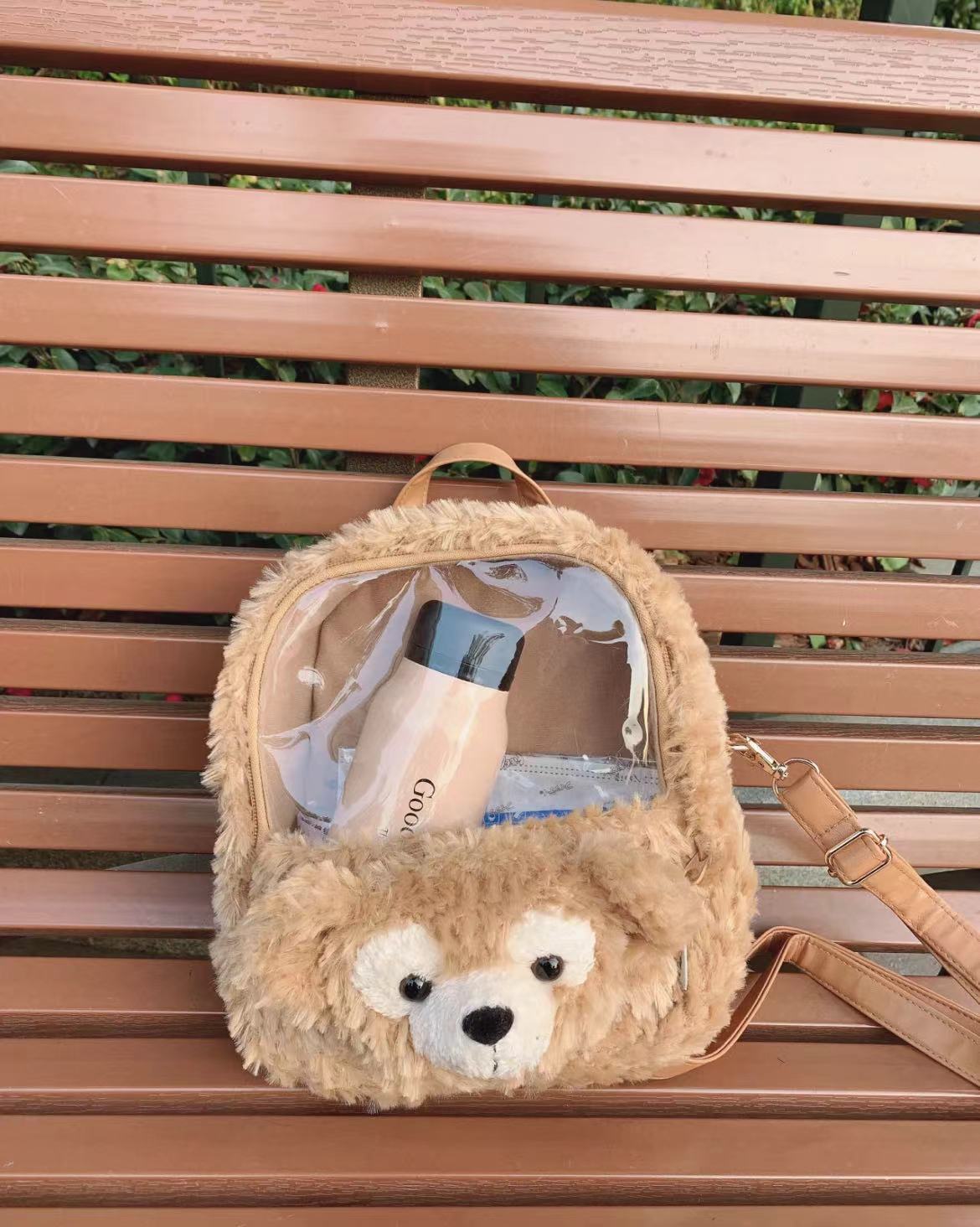 Cute Fluffy Duffy Bear Plush Backpack - Large Capacity Commuter Shoulder Tote Crossbody Bag for Y2K and Korean Style Fashion Cute Fluffy Duffy Bear Plush Backpack - Large Capacity Commuter Shoulder Tote Crossbody Bag for Y2K and Korean Style Fashion