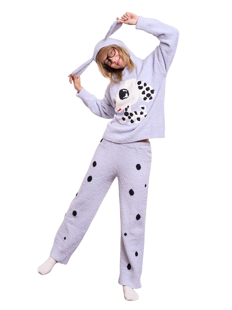 Dalmatian Print Pajama Set - Soft, Skin-Friendly Loungewear for Comfortable Sleep - Cozy Fashion for Home Relaxation