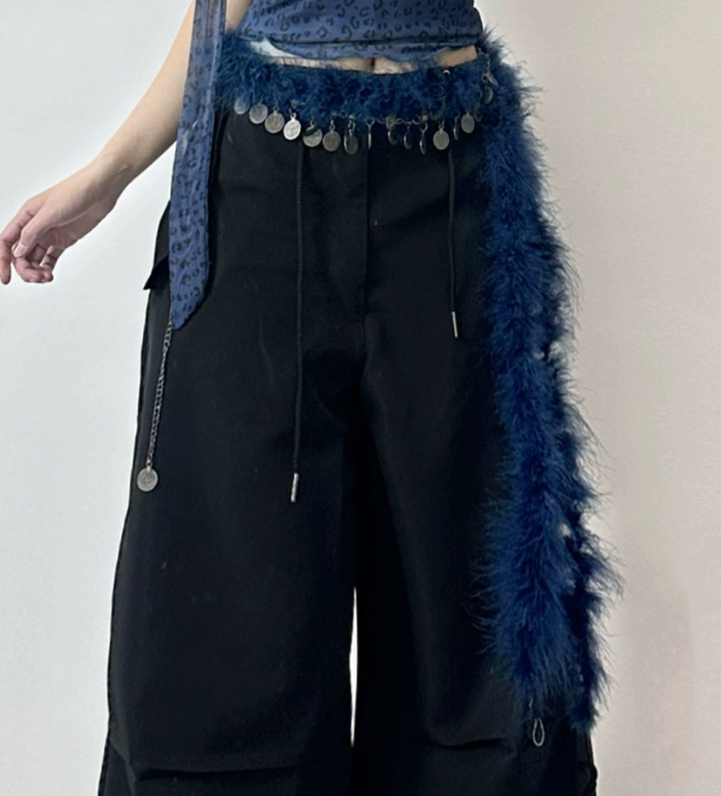 Dark Blue Leopard Print Jazz Dance Vest with Black Drawstring Pants for Women - Stylish Dancewear for Jazz and Performance Dark Blue Leopard Print Jazz Dance Vest with Black Drawstring Pants for Women - Stylish Dancewear for Jazz and Performance