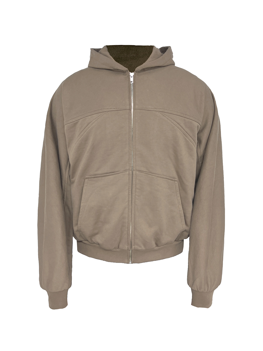 Deconstructed Boxy Fit Flying Squirrel Hoodie - Short Zip-Up Sweatshirt in Trendy Streetwear Style Deconstructed Boxy Fit Flying Squirrel Hoodie - Short Zip-Up Sweatshirt in Trendy Streetwear Style