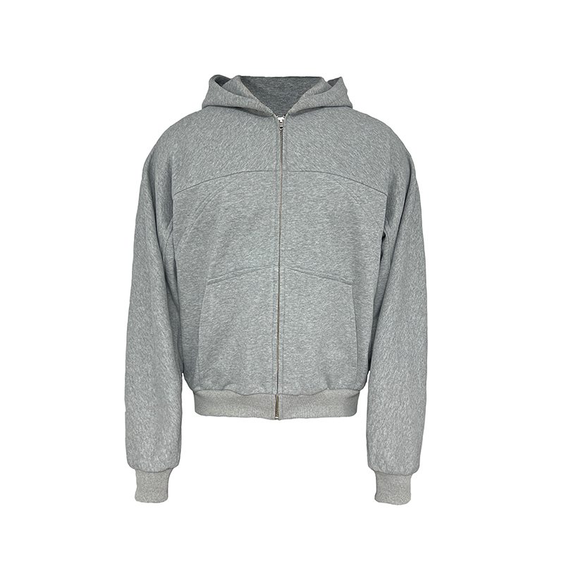 Deconstructed Boxy Fit Flying Squirrel Hoodie - Short Zip-Up Sweatshirt in Trendy Streetwear Style