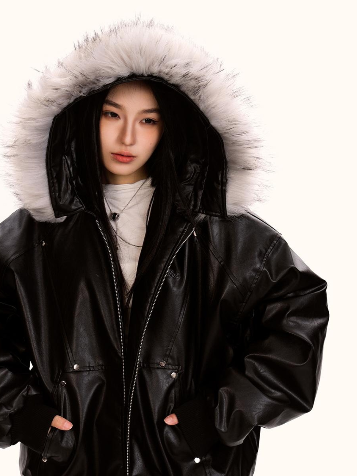 Detachable Fur Collar PU Leather Jacket for Men and Women - Trendy Loose Fit Cotton Coat for Autumn and Winter Fashion Detachable Fur Collar PU Leather Jacket for Men and Women - Trendy Loose Fit Cotton Coat for Autumn and Winter Fashion